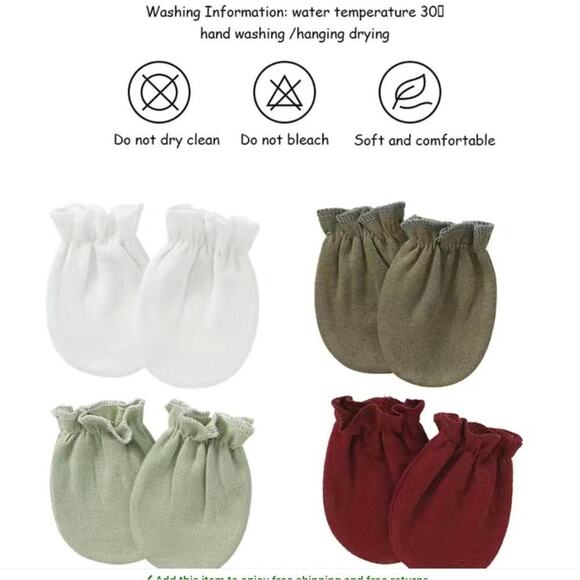 New 6 pair baby no scratch mittens - Picture 2 of 10